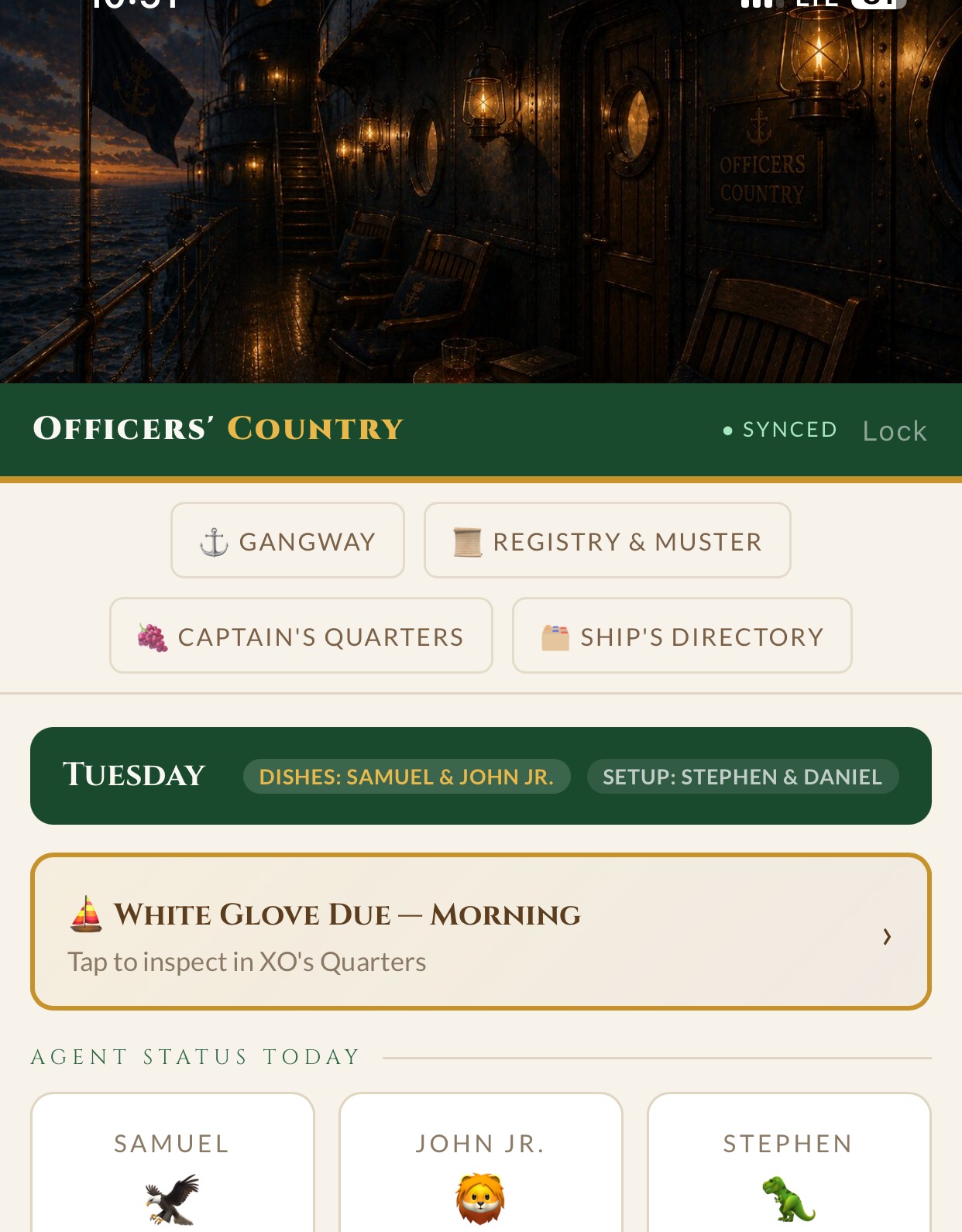 Officers' Country — Mom's Command Center